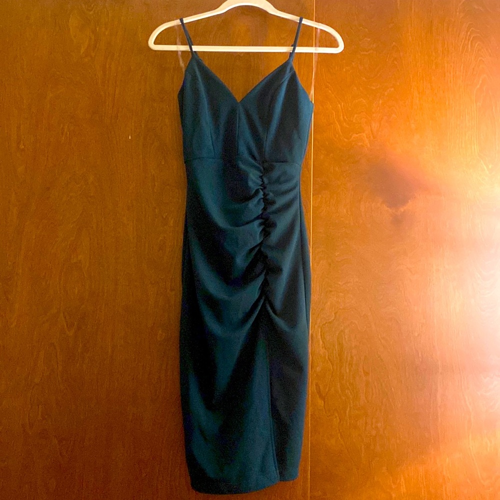 Beautiful Jade Ruched Bodycon Dress